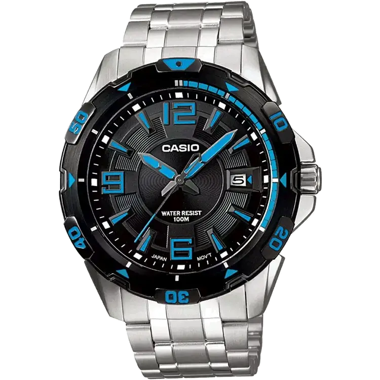 watches for divers with pressure gauge-Casio A499 MTD-1065D-1AVDF Enticer Men