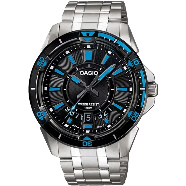 watches with chronograph and date function for timing events-Casio A502 MTD-1066D-1AVDF Enticer Men