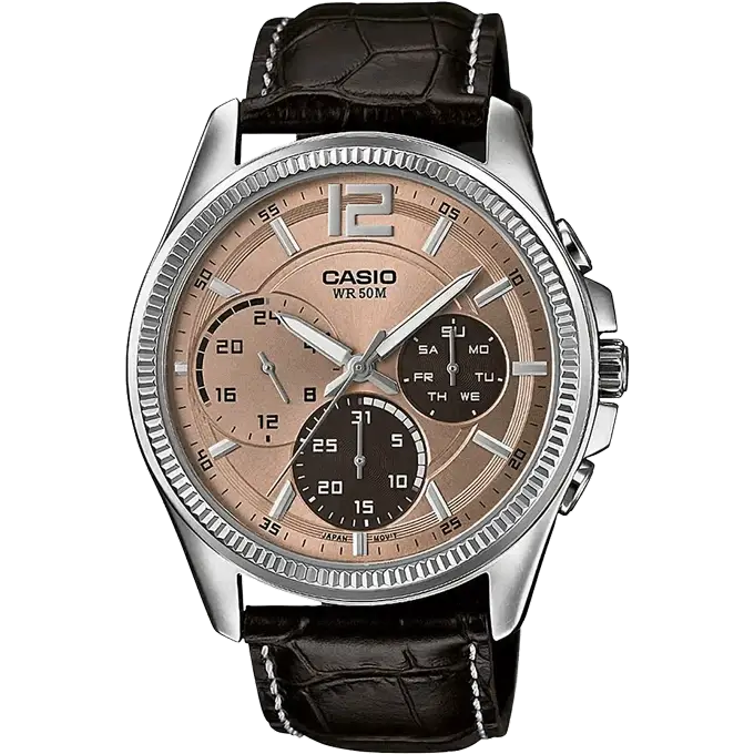 elegant watches with leather straps for women-Casio A994 MTP-E305L-5AVDF Enticer Men