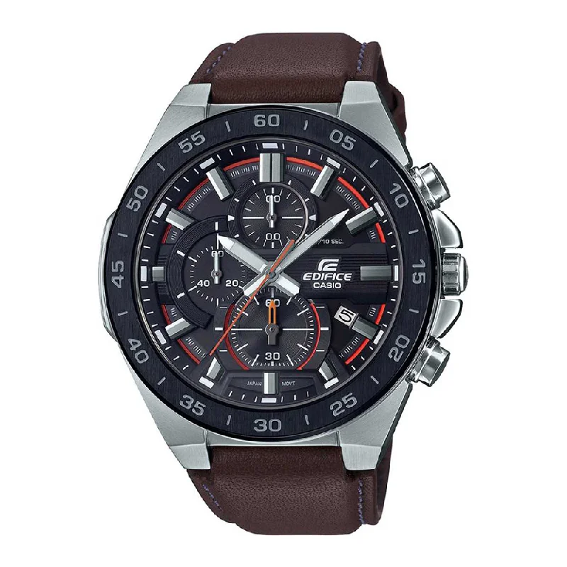 smartwatches with built-in weather updates for outdoor lovers-Casio Edifice Analog Black Dial Men's Watch-EFR-564BL-5AVUDF (EX471)