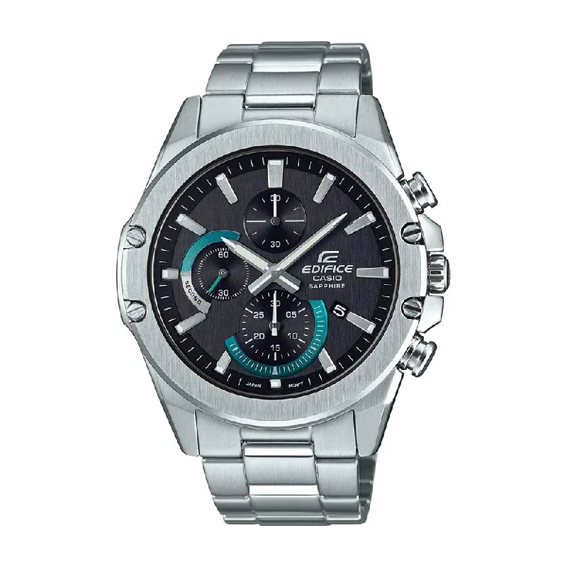 fitness watches with smart notifications for busy schedules-Casio EDIFICE Analog Black Dial Men's Watch-EFR-S567D-1AVUDF (EX506)