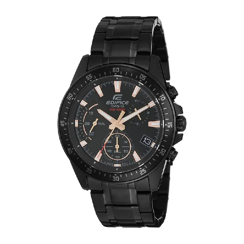 smartwatches with advanced activity tracking for athletes-Casio Edifice Analog Black Dial Men's Watch-EFV-540DC-1BVUDF (EX415)