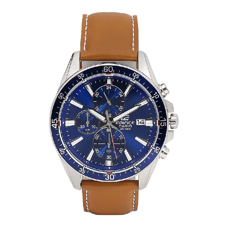 smartwatches with activity tracker-Casio Edifice Analog Blue Dial Men's Watch-EFR-546L-2AVUDF (EX250)