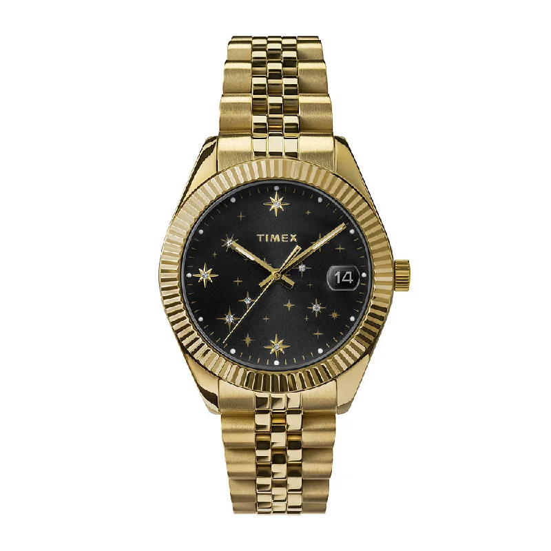 classic watches with modern tech features-Celestial Legacy Date 34mm Stainless Steel Band