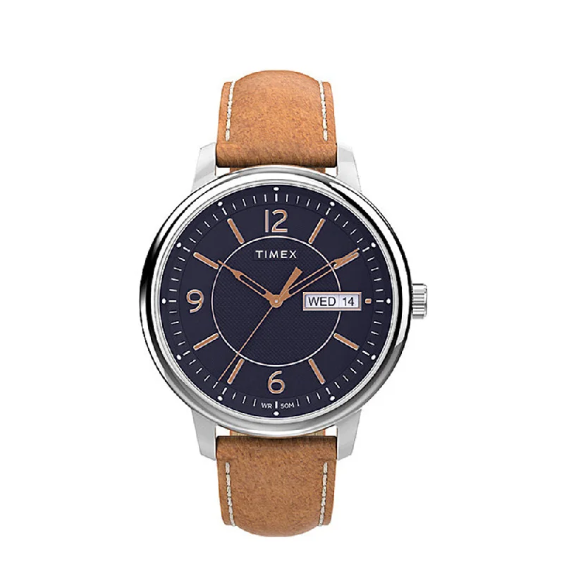 watches with multi-function dials for versatility-Chicago Date 45mm Leather Band