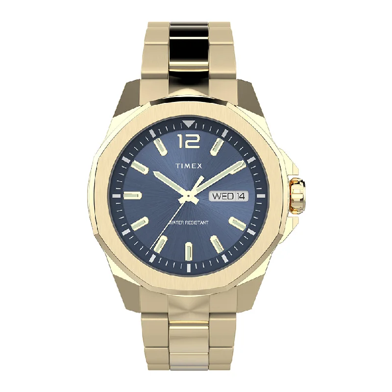 solar-powered watches with long battery life-Essex Avenue Date 44mm Stainless Steel Band