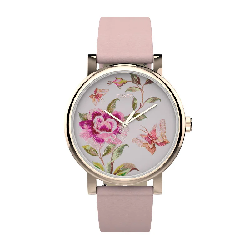 classic women’s watches with gold-tone finish-Full Bloom 3-Hand 38mm Leather Band