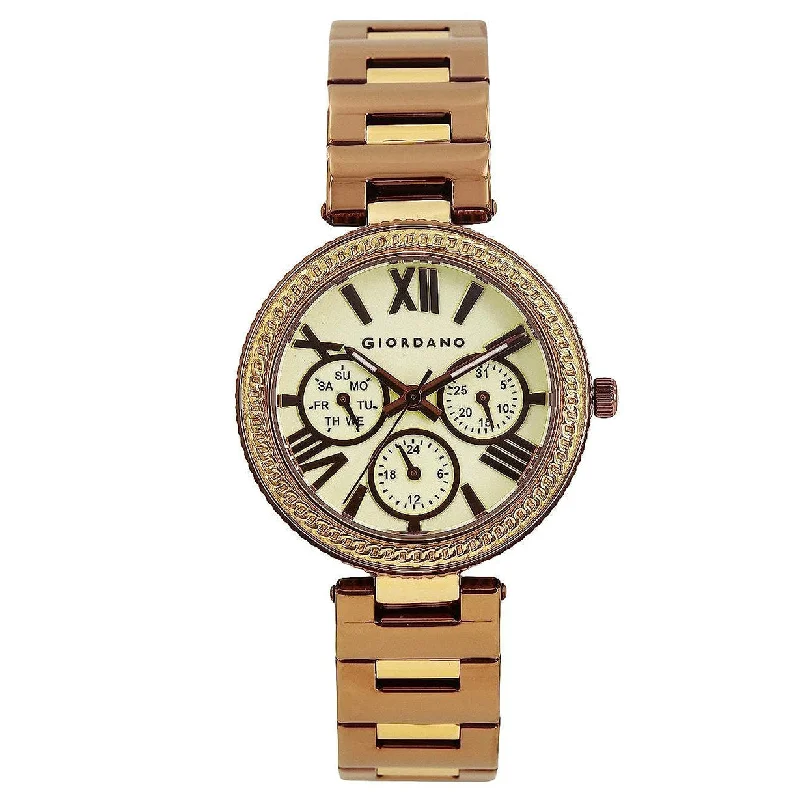 oversized analog watches for men with sporty look-Multi-Function Brown