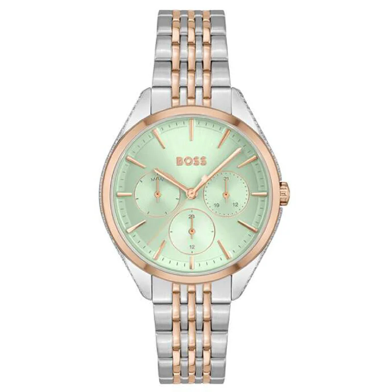 women’s wristwatches with leather strap-Saya Green