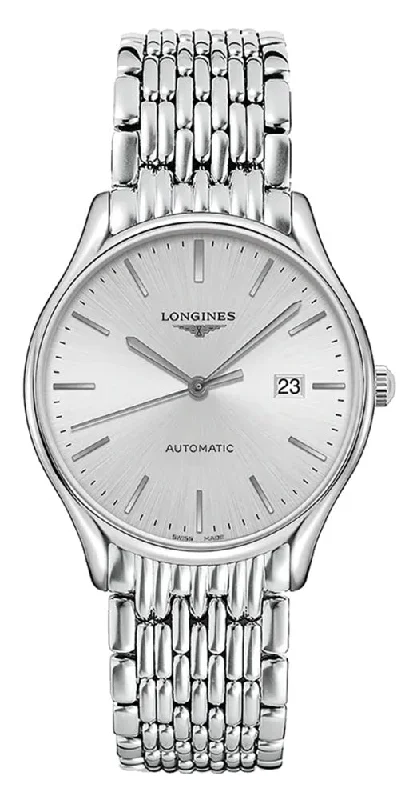 smartwatches with body temperature sensor-Longines Lyre Automatic Stainless Steel Silver Dial Date Mens Watch L4.961.4.72.6