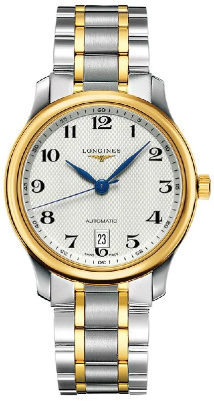 retro watches for men with vintage designs-Longines Master Collection Automatic 18k Yellow Gold and Steel Silver Dial Date Mens Watch L2.628.5.78.7