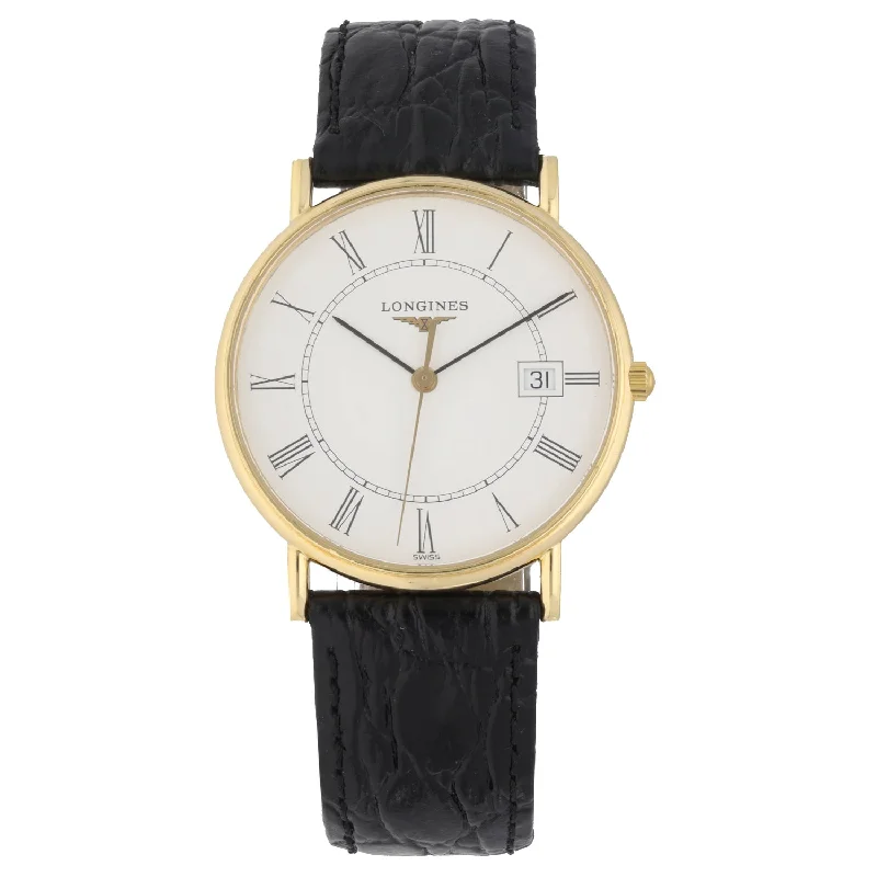 men’s watches with polished metal case for formal wear-Longines Presence L4.743.6 33mm Gold Watch