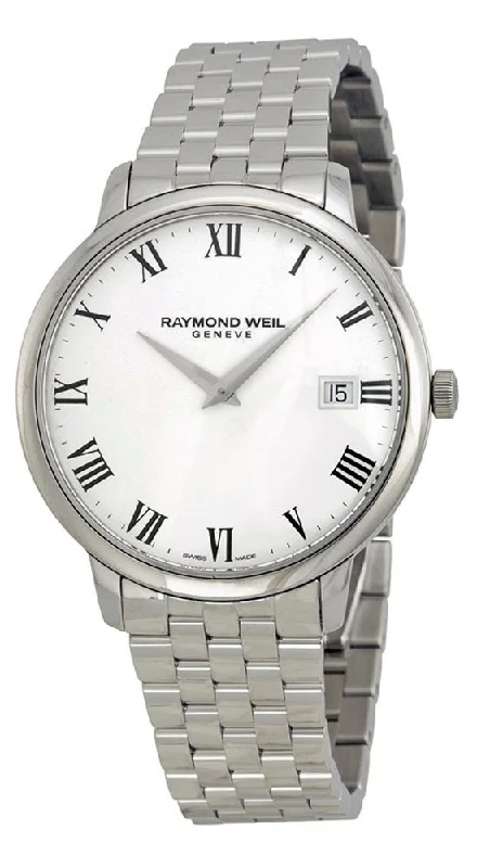 waterproof fitness watches for outdoor adventures-Raymond Weil Toccata Stainless Steel Mens Watch White Dial Date Quartz 5588-ST-00300