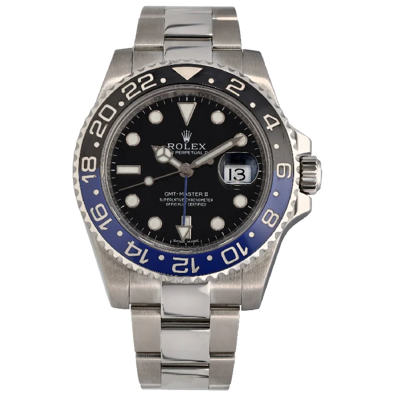 retro watches for men with vintage designs-Rolex GMT Master II 116710 BLNR 40mm Stainless Steel Watch