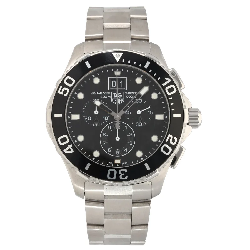 watches for men with rubber strap for durability-Tag Heuer Aquaracer CAN1010 44mm Stainless Steel Watch