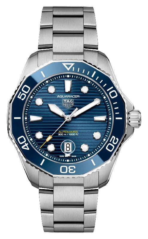 elegant wristwatches for women with sophisticated designs-TAG Heuer Aquaracer Professional 300 Automatic Stainless Steel Blue Dial Date Divers Mens Watch WBP201B.BA0632