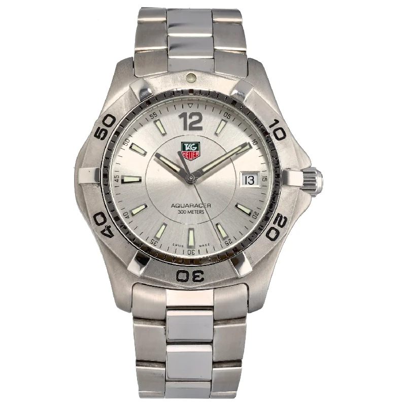 watches for outdoor enthusiasts with barometer-Tag Heuer Aquaracer WAF1112 38mm Stainless Steel Watch