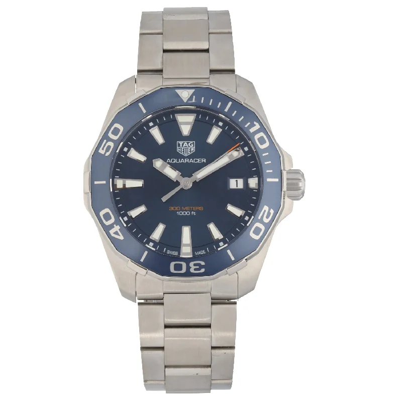 elegant watches with leather straps for women-Tag Heuer Aquaracer WAY111C 41mm Stainless Steel Watch