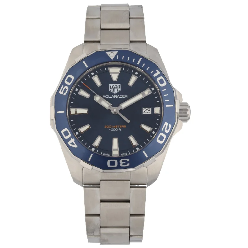 fitness watches with calorie counter-Tag Heuer Aquaracer WAY111C 41mm Stainless Steel Watch