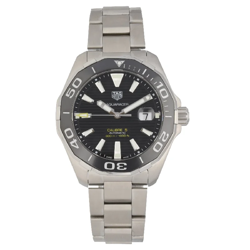 lightweight watches for travel and adventure-Tag Heuer Aquaracer WAY201A 43mm Stainless Steel Watch