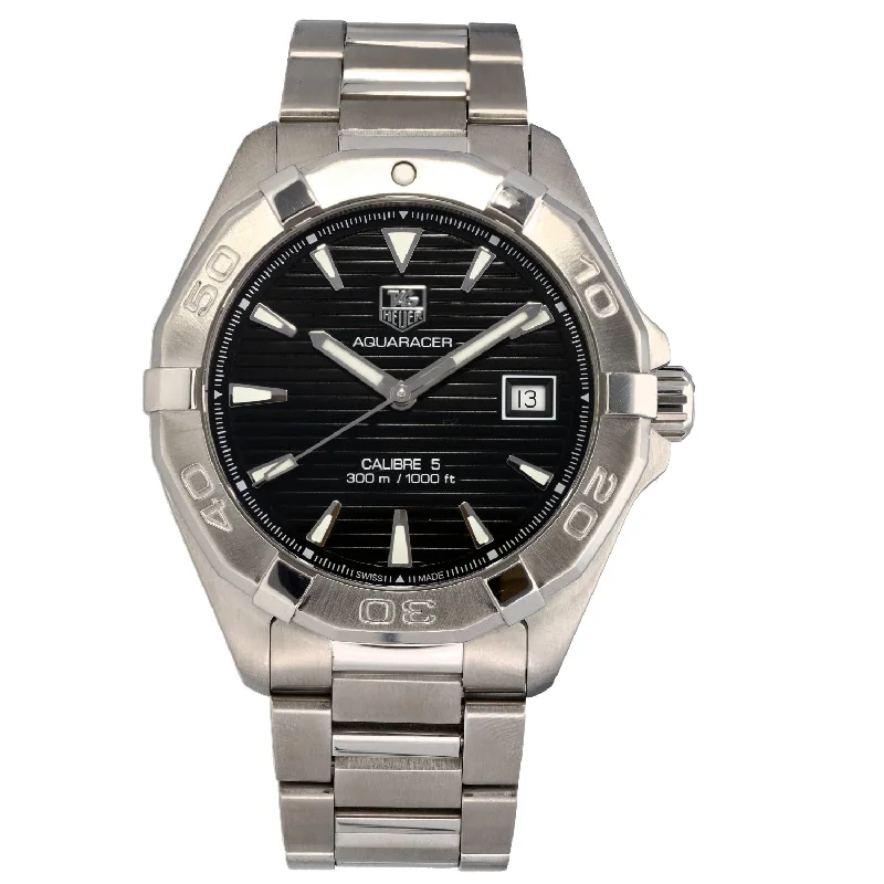 rugged waterproof watches for extreme conditions-Tag Heuer Aquaracer WAY2110 40mm Stainless Steel Watch