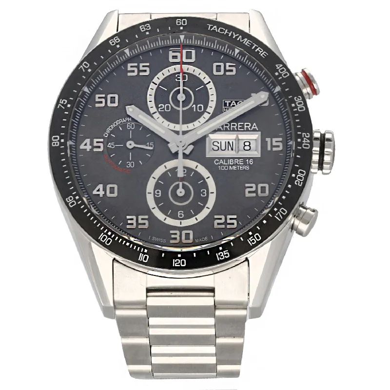 smartwatch with built-in voice assistant for busy professionals-Tag Heuer Carrera CV2A1U 44mm Stainless Steel Watch