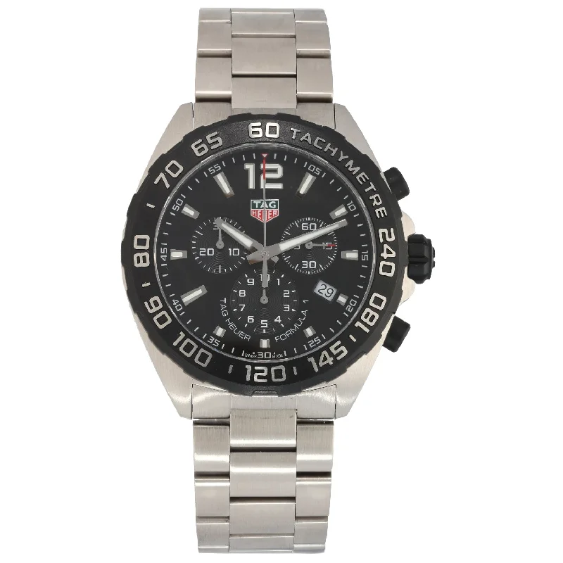 watches with night glow feature for low visibility conditions-Tag Heuer Formula 1 CAZ1010 43mm Stainless Steel Watch