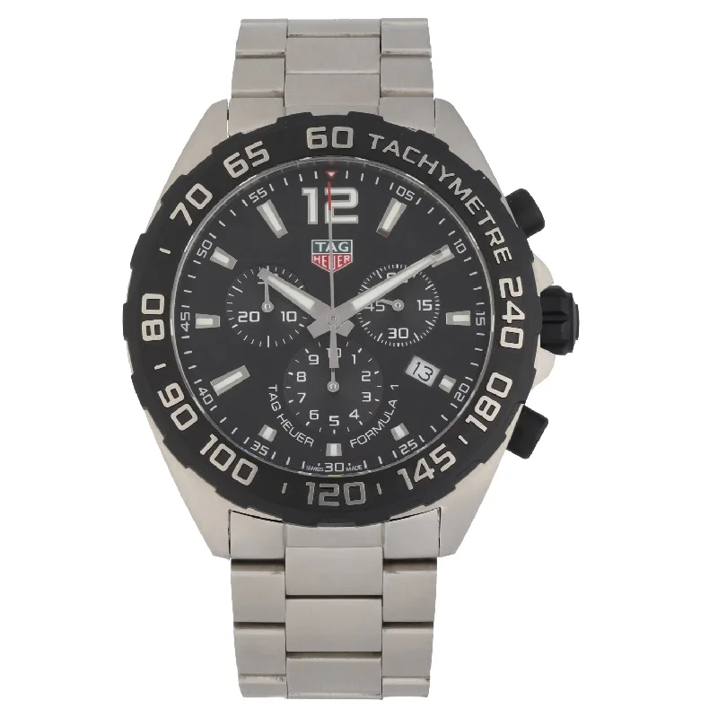 watches for travel with dual time zone feature-Tag Heuer Formula 1 CAZ1010 43mm Stainless Steel Watch