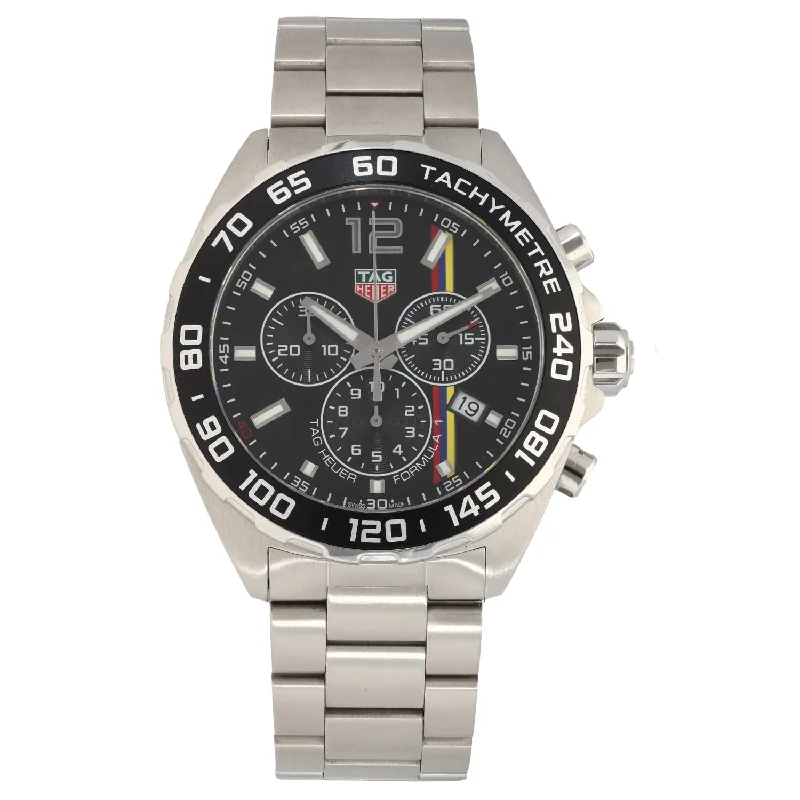 men’s watches with polished metal case for formal wear-Tag Heuer Formula 1 CAZ1017 43mm Stainless Steel Watch