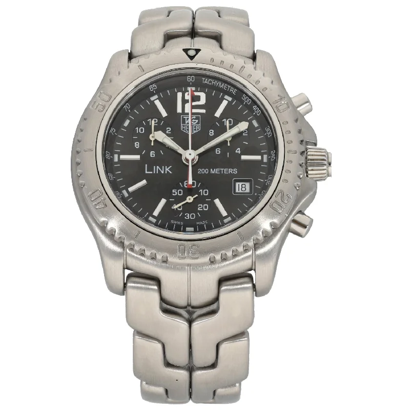 watches with water-resistant features for deep sea diving-Tag Heuer Link CT1111-0 41mm Stainless Steel Watch