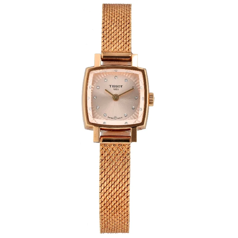 smartwatch for swimmers with lap counter-Tissot Lovely Square T058109A 20mm Gold Plated Watch